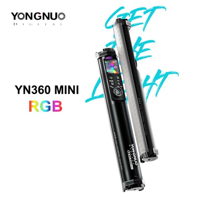 YONGNUO YN360 Mini RGB handheld Led video Light Stick Bi-color 2700K-7500K RGB Colorful Photography Lighting Tube Stick Light
