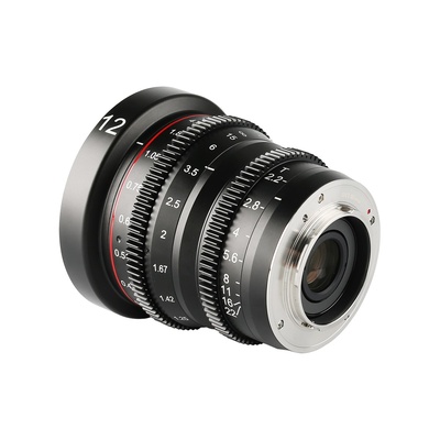 Meike 12mm T2.2 Large Aperture Manual Focus Prime Low Distortion Mini Cine Lens Compatible with Micro Four Thirds M4/3 MFT Olympus/Panasonic Lumix Cameras and BMPCC 4K Zcam E2