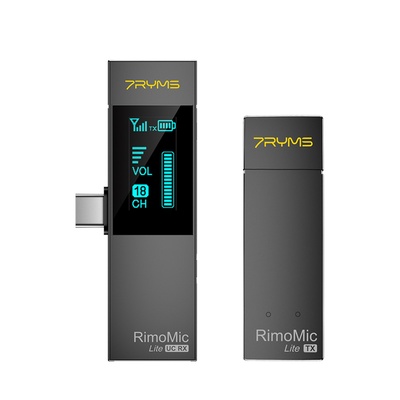 7RYMS RimoMic Lite UC Streaming and Video Mini Wireless Microphone (For USB-C & USB-A Interface) -Black