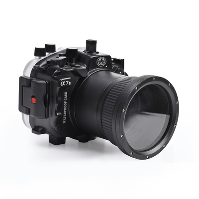 Seafrogs A7 II Pro 40m/130ft Underwater Waterproof Housing Case For Sony A7 II A7R II A7S II Support 28-70mm Lens, Black