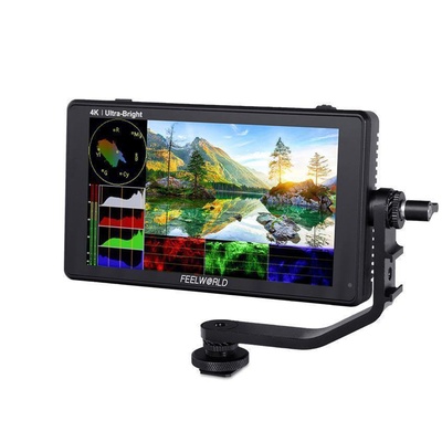 FEELWORLD LUT6 6 Inch 2600nits HDR/3D LUT Touch Screen DSLR Camera Field Monitor with Waveform VectorScope Histogram 4K HDMI Input Output 1920X1080 IPS Panel