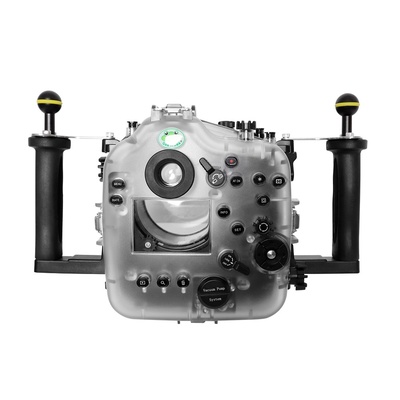 SeaFrogs [40M/130FT] Waterproof Camera Housing Scuba Diving Underwater Case for Canon EOS R3 with Long Flat Port for Diving Underwater Photography Videography