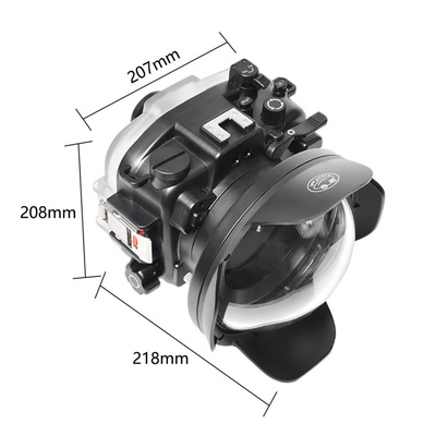 SeaFrogs M50 [40m/130ft] Underwater Housing with WA005B 6" Dry Dome Port Kit, Waterproof Case for Canon EOS M50 / M50 II / EOS Kiss M