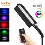 Godox LC500R 2500K-8500K Bi-Color Full Color RGB LED Light Stick Lighting Effects CRI 96 TLCI 98 with Remote Control & Barndoor