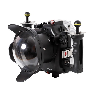SeaFrogs [40M/130FT] Waterproof Camera Housing Scuba Diving Underwater Case for Canon EOS R3 with WA005F Dome Port Combo, for Diving Underwater Photography Videography