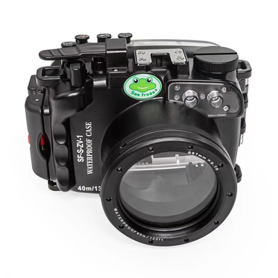 Seafrogs 40M/130FT Underwater Camera Housing For Sony SF-S-ZV-1 with 28-70mm Long Flat Port Black