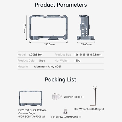 FALCAM F22&F38 Quick Release Camera Cage (FOR SONY A6700) C00B3804