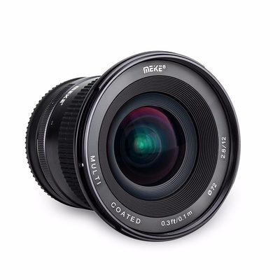 Meike 12mm f/2.8 Ultra Wide Angle Fixed Lens with Removeable Hood for Panasonic/Olympus Mirrorless Camera MFT Micro 4/3  Mount with APS-C