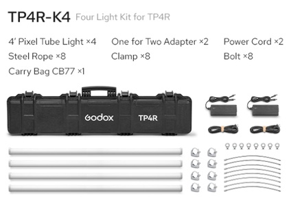 Godox TP4R-K4 Four Light Kit for TP4R Tube Light