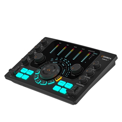 Comica ADCaster C2 Audio Interface with XLR/6.35mm/3.5mm Micropho-ne/Instrument Interface, Individual Control, Voice Changer, Customized Sound Pad and Bluetooth Connection for Streaming, Podcast,  Recording, and Music Performance on Phones or Computer