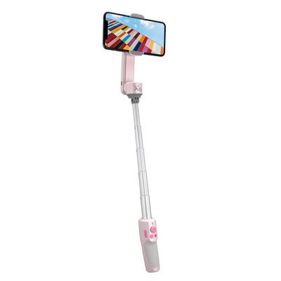 Zhiyun Smooth XS Gimbal Stabilizer for Smartphone, Foldable Handheld Selfie Stick Tripod for iPhone Android, filmmaking Tool for Vlog YouTube Live Video TikTok, with 260mm telescopic rod, Pink