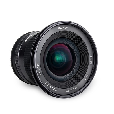 Meike 12mm f/2.8 Ultra Wide Angle Fixed Lens with Removeable Hood for Sony Alpha and Nex Mirrorless E-Mount Camera A7 A7S A7R II A6000 A6300 with APS-C