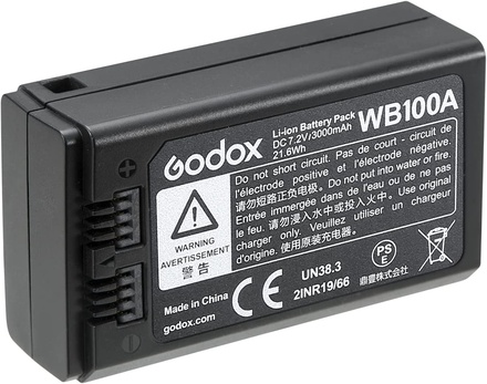 Godox WB100A Lithium Battery for Godox AD100 Pro Pocket Flash and Godox V1 Flash, Such as Godox V1-S Godox V1-N Godox V1-C Godox V1-F Godox V1-O Round Head Camera Flash (Update WB100 Battery)