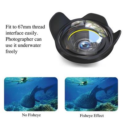 Seafrogs 6 inch Wet Dome Port 67mm Thread for Camera Housing Case Fisheye Wide Angle Lens 60M/195ft