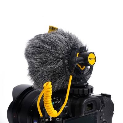 Deity V-Mic D4 Mini Shotgun directional audio Camera-Mount Microphone, w/ offset shock-mount,  Wind Protection up to 20mph