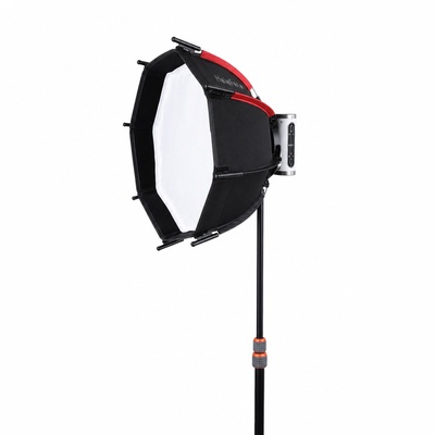 HolaFoto 30cm Mini Bowens Mount Softbox, Portable Deep Parabolic Softbox for Mini Bowens LED Video Lights, Foldable Light Modifier for Photography, Portrait, Live Streaming & Content Creation