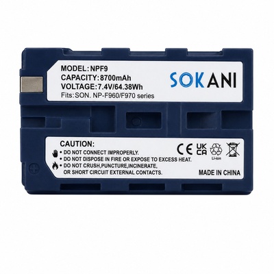 SOKANI NP-F970 Battery 8700mAh 64.38Wh Replacement for Sony NP-F970 NP-F960 NP-F950 NP-F930, Rechargeable Li-ion Battery Compatible with LED Video Light, Camera Monitor, Camcorder