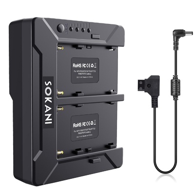 Sokani V Mount Battery Adapter Plate D-tap Output for Sokani X60/X60 RGB/P25,Compatible with Dual Sony NP-F970 F750 F550