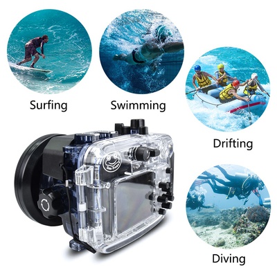 Seafrogs 60m/195ft Diving Camera Waterproof Housing Case for Sony RX100 VI