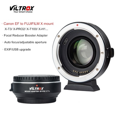 Viltrox EF-FX2 Focal Reducer Booster Auto-focus lens Adapter  0.71x for Canon EF lens to FUJIFILM X-T3 X-PRO2 X-T100 X-H1 X-A20