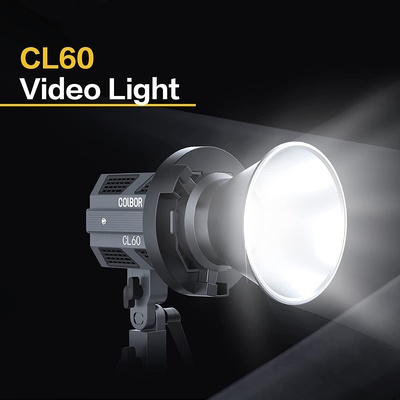 COLBOR CL60 65W Cob Light 2700-6500K Bi-color Bowens Mount APP Group Control Portable Video Light Professional Photography Studio Lighting For Film Photo Camera Shooting