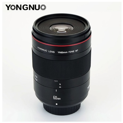 YONGNUO YN60mm F2NE MF 0.234m Macro Lens Manual Focus Lense for Nikon D3400 D5600 D7500 D850 D5 DSLR Camera,with Focus Distance Indicator