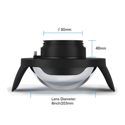 Seafrogs WA006-B Optical Acrylic 40m/130ft 8" Inch Wide Angle Dome Port for Meikon SeaFrogs Underwater Camera Case (Φ 90mm* L 40mm)