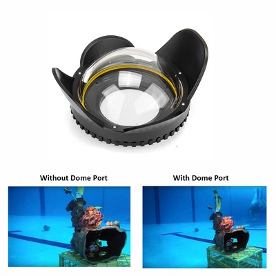 SeaFrogs Fisheye Wide Angle Dome Port Len Shade Cover for Camera Diving Housing (Round), Pressure Resistant is up to 60m/ 197ft