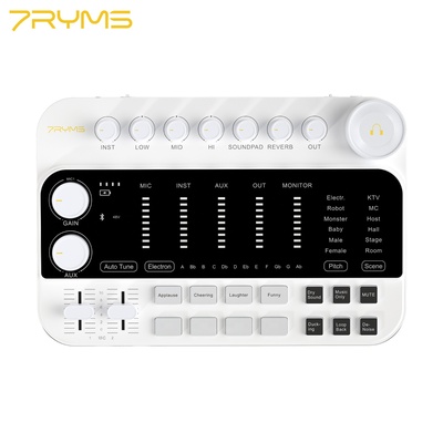 7Ryms 7Caster SE2 Multi-functional Streaming/Podcasting/Recording Audio Interface-White