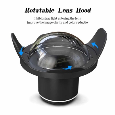 Seafrogs WA006-A Optical Glass 40m/130ft  8 Inch Wide-Angle Dome Port Fisheye Wide Angle Lens w/Shade Cover for Diving Waterproof Housing (φ 90mm* L106mm)