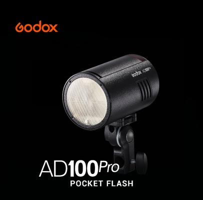 Godox AD100 Pro AD100Pro 100Ws 2.4G Flash Strobe, 1/8000 HSS, 500 Full Power Flashes, 0.01-2.1s Recycling, 2900mAh Battery, Bare Bulb/Speedlite Fresnel Flash Head