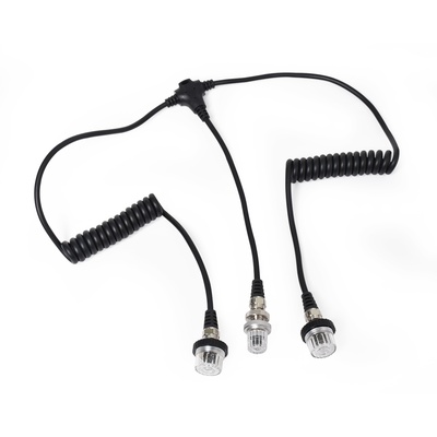 Sea Frogs OF-02 Double Synchronization Cable, Dual 5-Pin Sync Cord, Fiber Optic Line to Nikonos Type Bulkhead for seaFrogs Underwater housings Compatible with Sea Frogs, Sea & Sea, and INON strobes