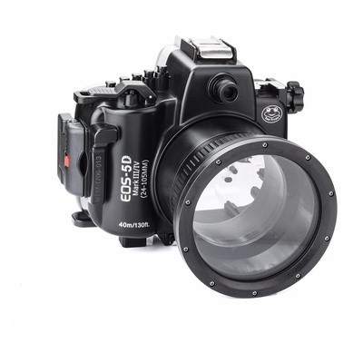 SeaFrogs [40M/130ft] Waterproof Housing V2.0 for Canon 5D IV Underwater Case for Mark IV 5D4 with EF 24-105mm f/4L Lens, Compatible with Canon 5D Mark III 5D3, W/ Port for Vacuum System
