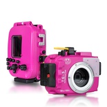 Seafrogs 60M/195ft Underwater Diving Waterproof Camera case for Olympus TG5 - Pink