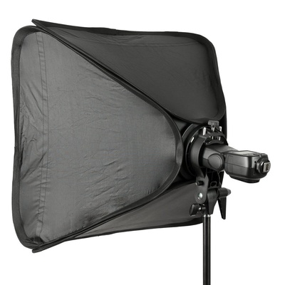 Godox S-Type Speedlite Bracket Bowens Mount Holder + 60 x 60cm Softbox for Studio Photography