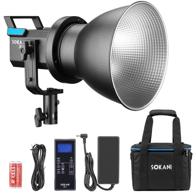 SOKANI X60 80W Daylight LED Video Light, 5600K Bowens Mount COB Studio Light with Remote Control, CRI 96+ TLCI 95+, 5 Lighting Effects, 1%-100% Dimming for Photography, Live Streaming & Video Recording