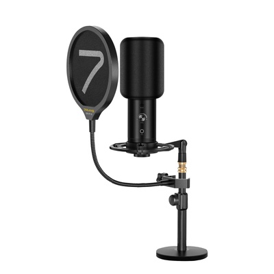 7RYMS SR-AU01-K2 USB Microphone Kit for PC/Phone Recording and Streaming, widely compatible with smartphone, computer and other equipment, and can be used for live streaming, recording, podcasting, games, music recording and other scenes