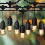 Sokani  LED edison outdoor hangling string lights for party 48 Ft Long with 15 Sockets and Bulbs + 3 Replacement Bulbs