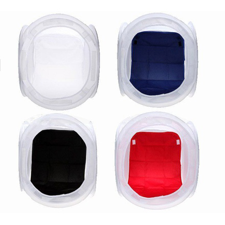 Phot-R Portable Light Tent Softbox Cube 40cm Coloured Backdrops Microfibre Cloth 